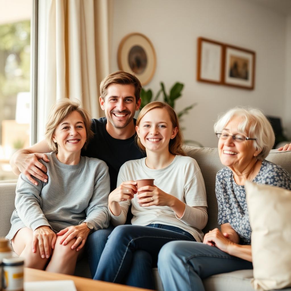 Teenage NDIS participant with their family at home